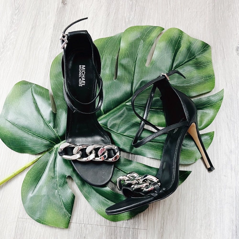 Michael Kors Black Chain Heels✨ like new